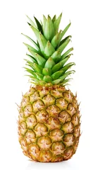Wandaufkleber Ripe pineapple with green leaves © alexlukin