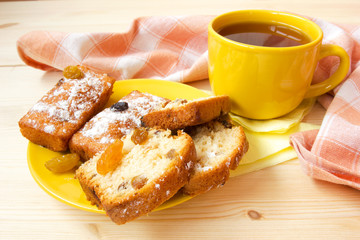 cup of tea and yummy muffins