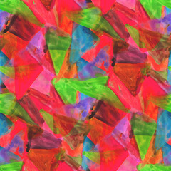 Fototapeta premium textured palette picture seamless ornament red, green, triangle