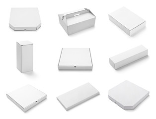 white box container template blank package