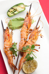 Guacamole Spicy Whole Grilled Shrimps