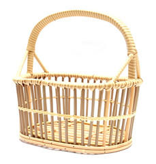 basket rattan close-up isolated white background