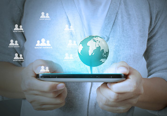 touch- tablet in hands