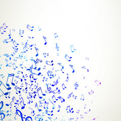 Vector Illustration of an Abstract Music Background with Notes