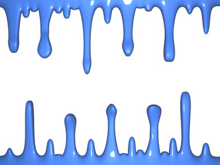 Flowing blue paint, 3D
