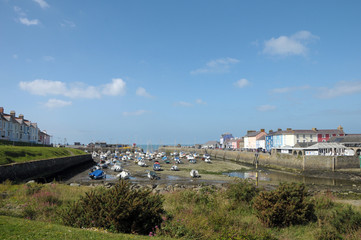 Fototapeta na wymiar Harbour town of Aberaeron in Cardigan