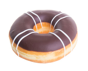 chocolate donuts on a white background