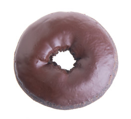 chocolate donuts on a white background