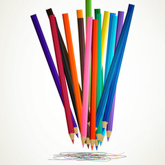 Vector Illustration of Colored Pencils