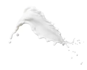 Foto auf Acrylglas Milchshake Weiße Milch auf weißem Hintergrund