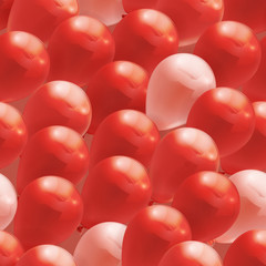Red toy balloons, vector seamless pattern