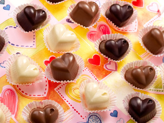 Chocolate hearts candies