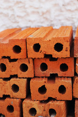 Red brick stack for construction
