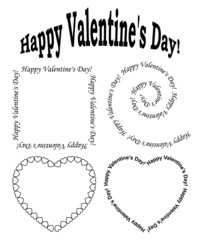 black elements for valentine day - vector set