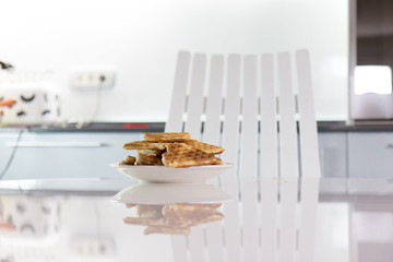 Waffles on the table
