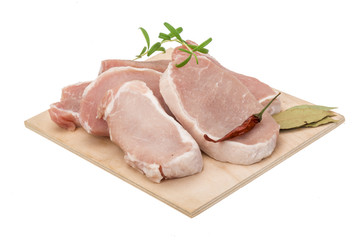 Raw pork steak
