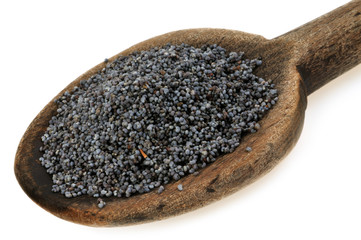 Cuillère de graines de pavot bleu