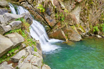 The Zaskalnik Waterfall. Ecological preserve. Pieniny mountains.