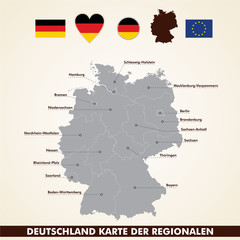 Deutschlandkarte, Germany map regional pack