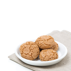 biscotti cookies in a bowl, isolated