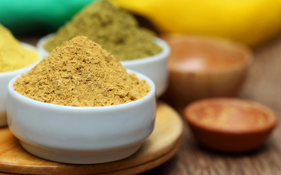 Ubtan powder on bowl