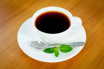 A cup Tea on wood background