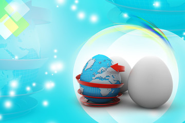 Global egg rounded with arrow