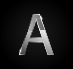 Elegant glass shining A letter, Glassy alphabet VECTOR