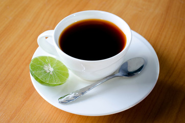 Tea with Lime in white cup