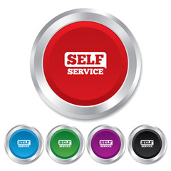 Self service sign icon. Maintenance button.