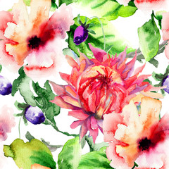 Seamless wallpaper with Stylized flower - 59984596