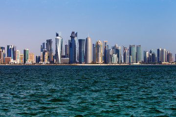 Obraz premium The West Bay City skyline of Doha, Qatar