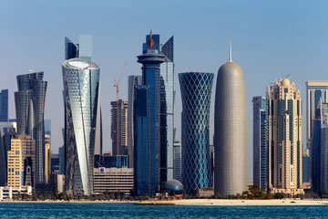 Fotobehang The West Bay City skyline of Doha, Qatar © Sophie James