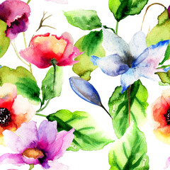 Original watercolor illustration with flowers - 59984966
