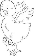 tanzendes Küken Ausmalvorlage