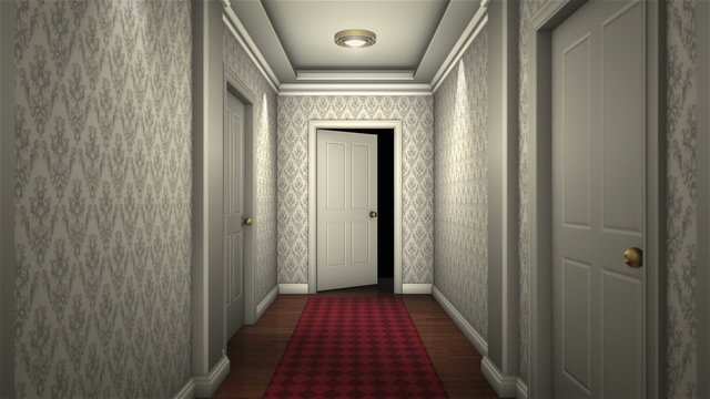 scary hotel hallway camera traveling high definition