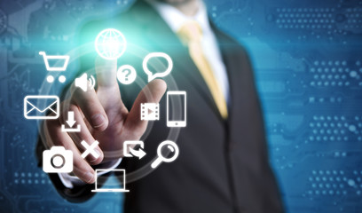 Businessman multimedia concept