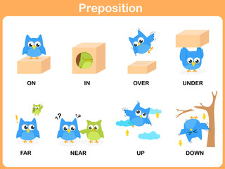 Preposition of motion for preschool