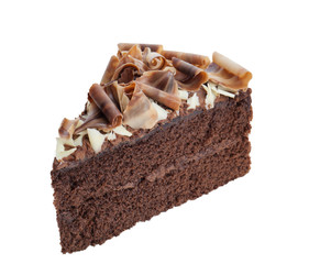 Chocolate cake decorated with chocolate flakes