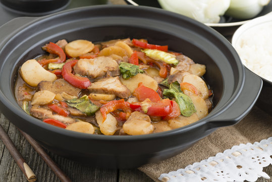 Pork Chop Suey - Chinese style pork and vegetables dish