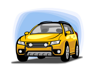 An illustration of small sport utility vehicle clipart
