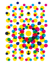 Halftone dots party background.