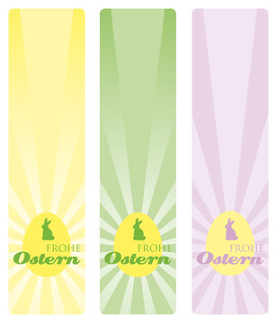 frohe ostern strahlen banner hoch