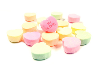 Obraz premium Pile of Valentines candies - one with 