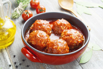 Meatballs with rice