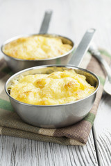 Mushroom julienne in a cocotte