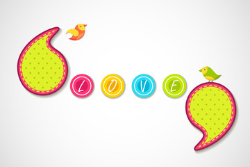 vector illustration of birds in love background