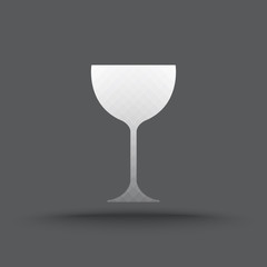 Vector of transparent wine glass icon on isolated background