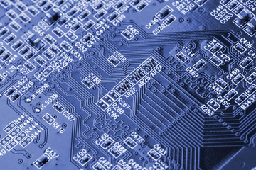 Closeup of electronic circuit board
