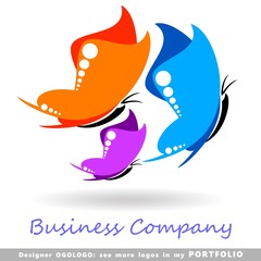 buterfly abstract business logo emblem vector